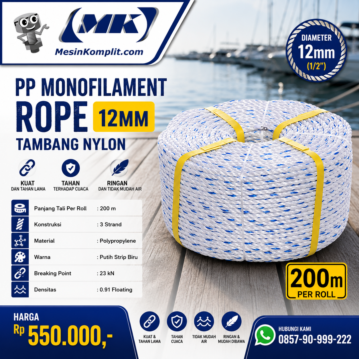 Tambang Nylon 12mm PP Mul...